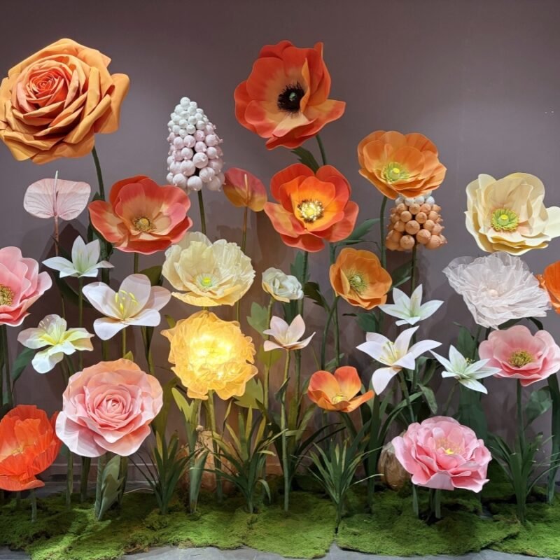 Giant Paper Flower Display Set – Elegant Visual Decor for Events, Showrooms & Photo Backdrops