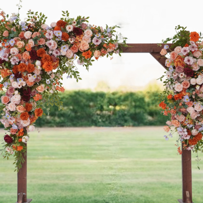 Terracotta Rose Arch Flowers – Autumn-Inspired Silk Floral Swags for Wedding Backdrop Decor