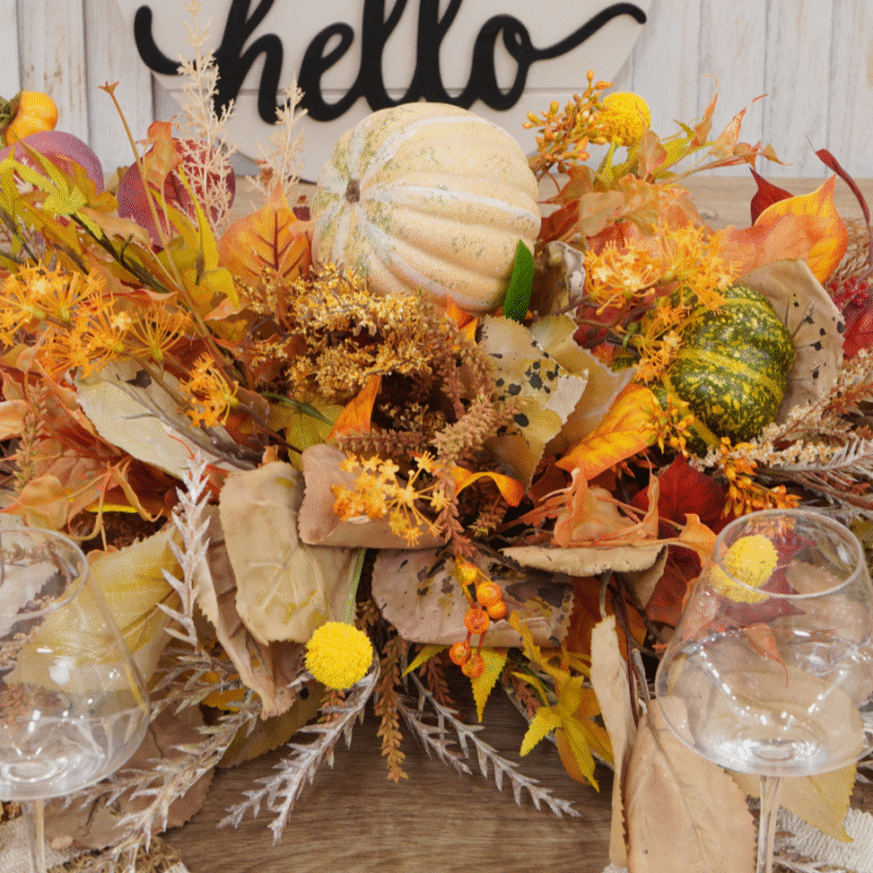 Autumn Harvest Table Garland with Pumpkin Accents Fall-Inspired Centerpiece