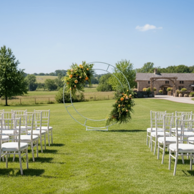 Lush Greenery Silk Arch Swag with Orange and Yellow Accents