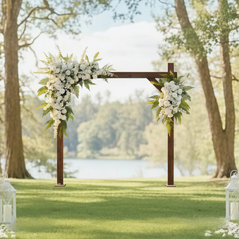 White Rose and Hydrangea Wedding Arch Flowers | Ceremony Corner Swag Set