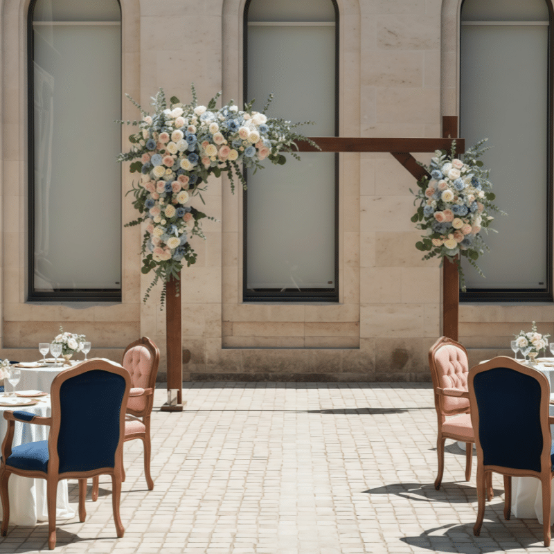 Elegant Multi-Color Wedding Flowers With Vibrant Mixed Tones Ceremony Arch Decor