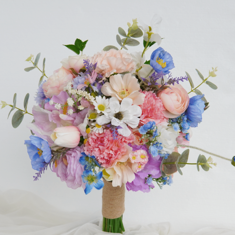 Elegant Multi-Color Wedding Flowers With Blush Pink & Lavender Bridal Bouquet