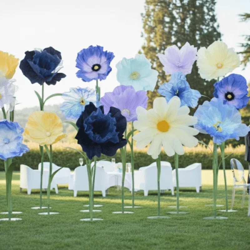 Giant Paper and Silk Floral Display | Oversized Freestanding Art for Events & Visual Merchandising