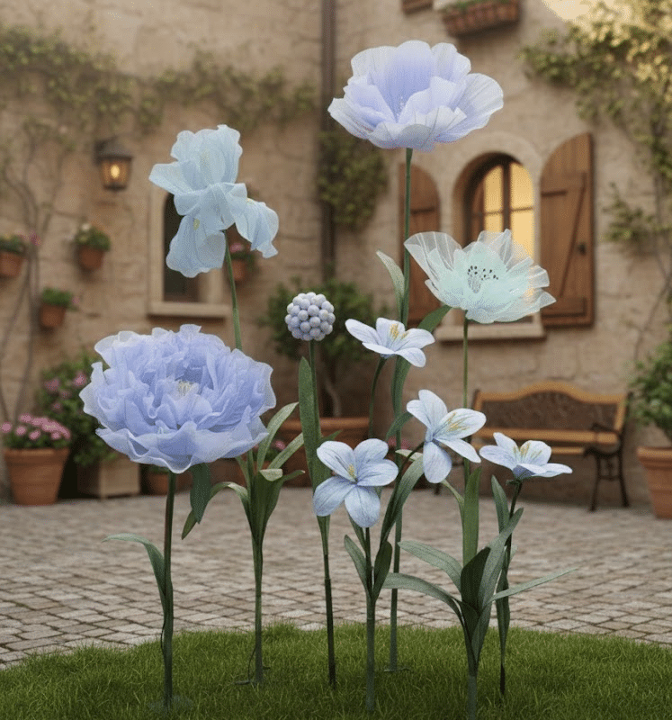 Giant Paper and Silk Floral Display | Oversized Freestanding Art for Events & Visual Merchandising