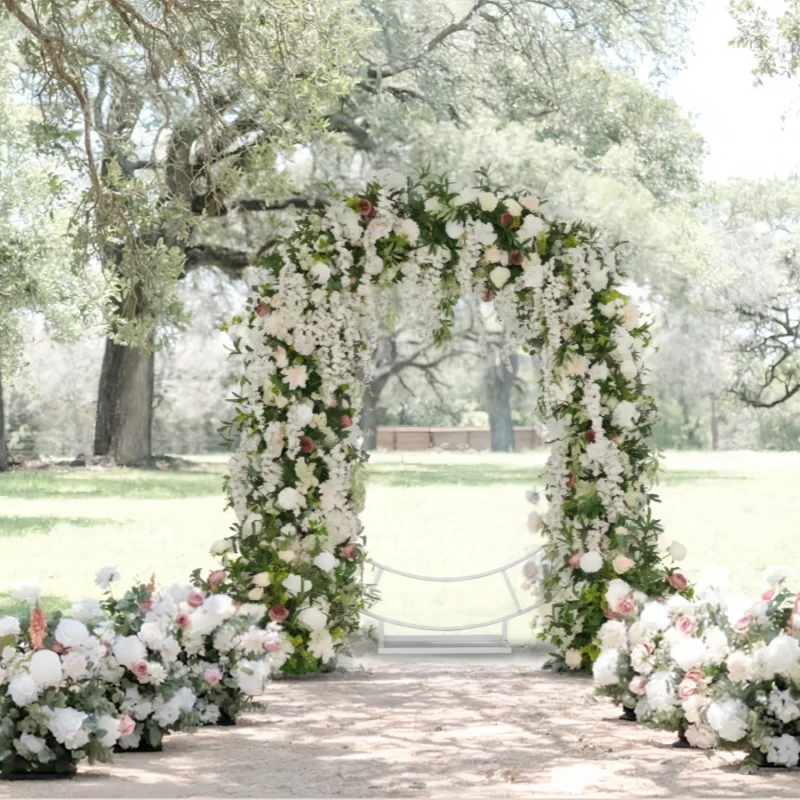 Full Coverage Wedding Floral Set White Rose Wedding Flowers With Blush Pink Ceremony Decor